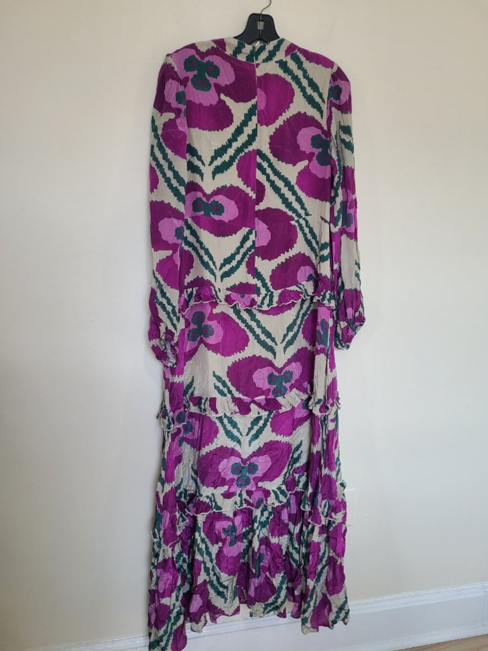 OLIPHANT mockneck maxi dress floral size S Pink - Picture 2 of 10